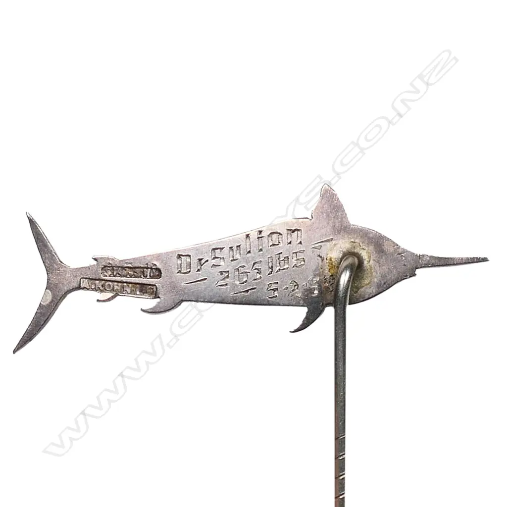 An N.Z. silver A. Kohn marlin pin, Image 1++